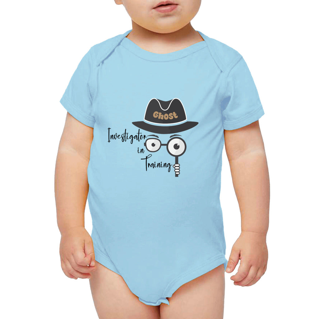 trick or treat baby bodysuit clothing, spooky, ghost funny, baby, kids onesie, Funny halloween baby, funny baby halloween costumes, baby halloween bodysuit, ghost, pumpkin fall baby blue baby outfit