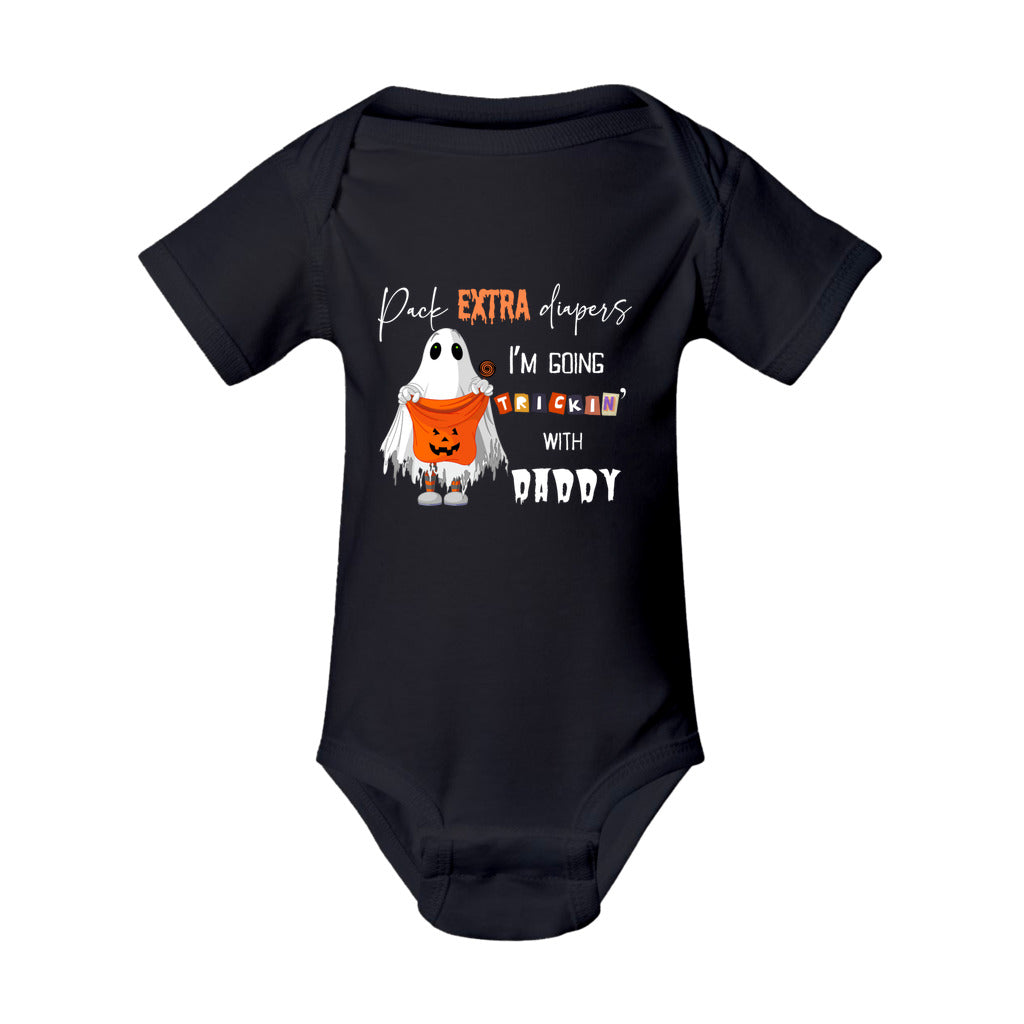 funny baby bodysuit, spooky clothing for baby, ghost baby outfit