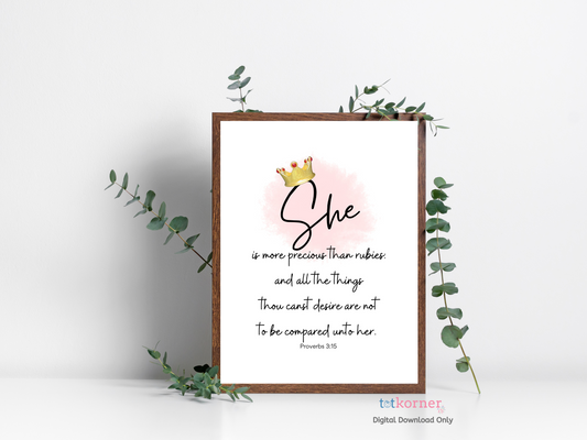 Christian prints | Digital download | Digital prints  | art prints | crown | princess wall art decor | download digital | nursery gift idea | baby shower frame gift