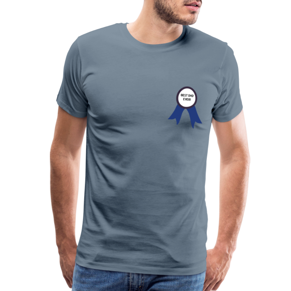 Best Dad Ever! Men's Premium Father's Day Gift T-Shirt - steel blue