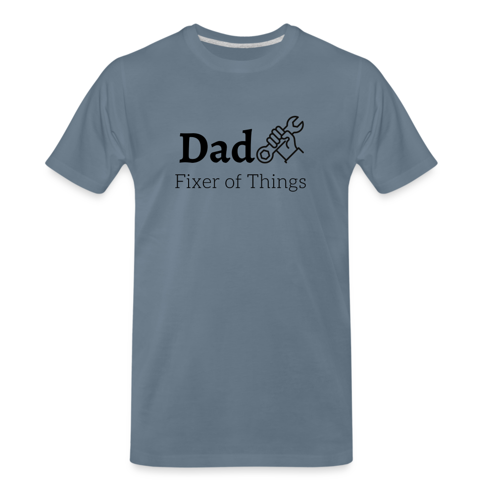 Dad Fixer of Things Men's Gift T- Shirt - steel blue