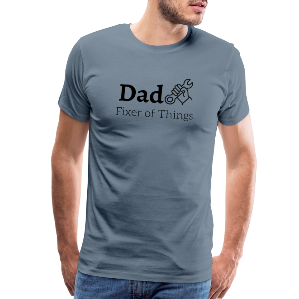 Dad Fixer of Things Men's Gift T- Shirt - steel blue