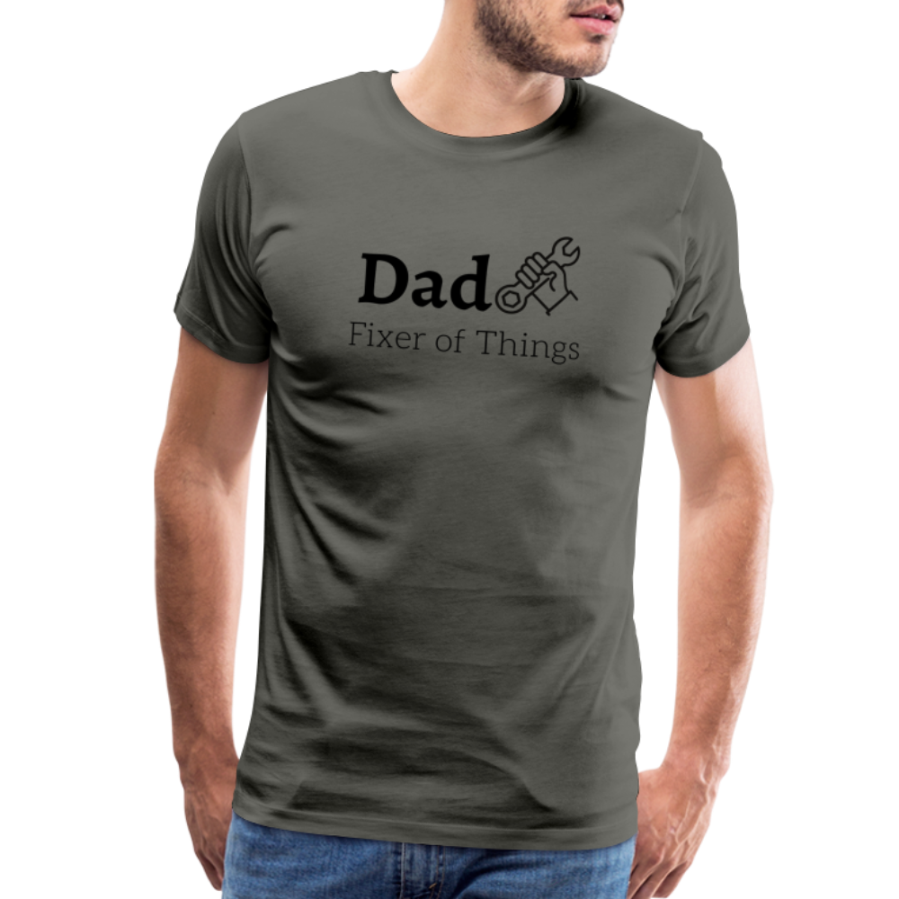 Dad Fixer of Things Men's Gift T- Shirt - asphalt gray