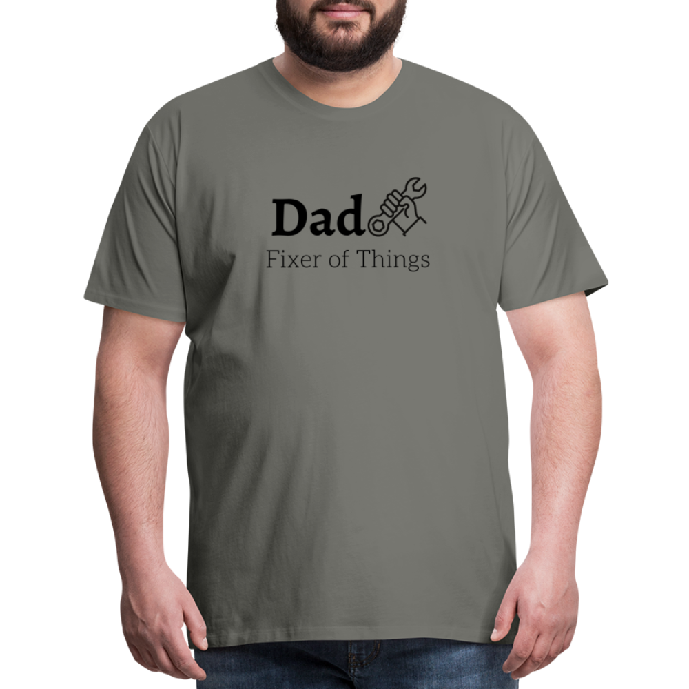 Dad Fixer of Things Men's Gift T- Shirt - asphalt gray