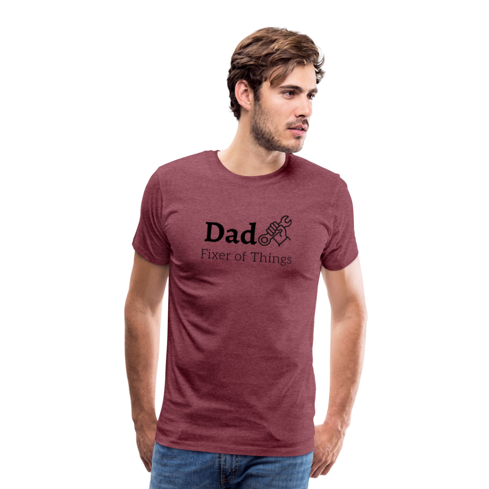 Dad Fixer of Things Men's Gift T- Shirt - heather burgundy