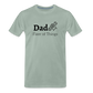 Dad Fixer of Things Men's Gift T- Shirt - steel green