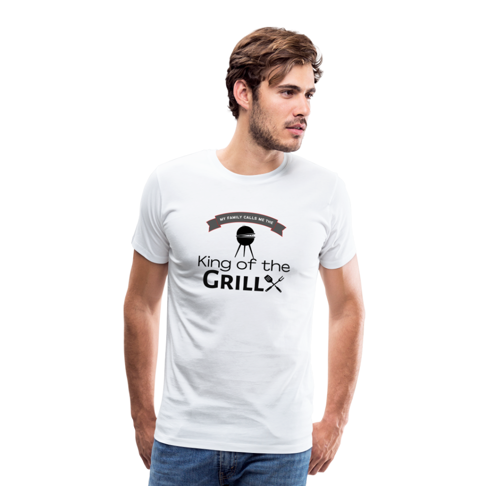 King of The Grill Men's Premium Gift T-Shirt - white, Unique Gift Ideas, Gifts for Dad, Unique Gift Catalog, best gifts for father's day, dad gifts ideas, gifts for dad, top deals on gifts, for dad who has everything gift, best gifts for dad, birthday gifts for dad,  Best gifts in the world, last minute gift for dad, presents for dads, dad's gift ideas for men, funny gift shirt for men, funny shirt, hilarious shirt