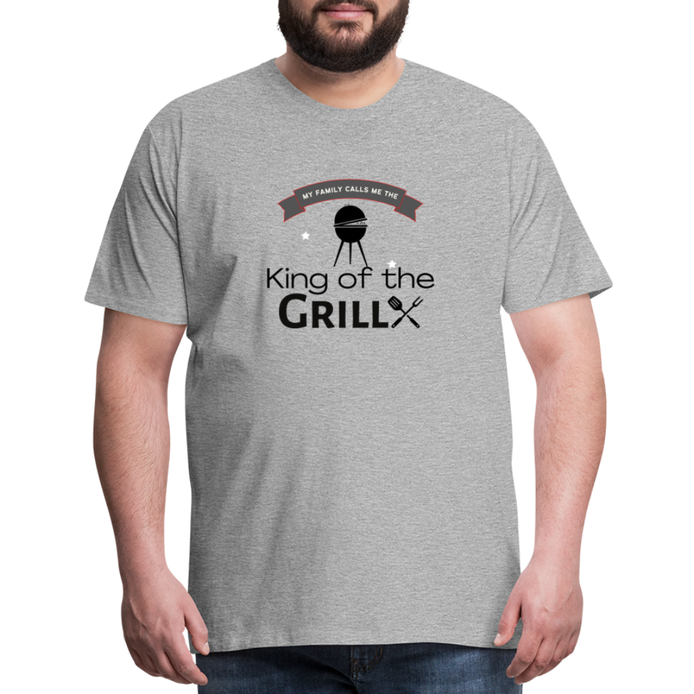 King of The Grill Men's Premium Gift T-Shirt - heather gray