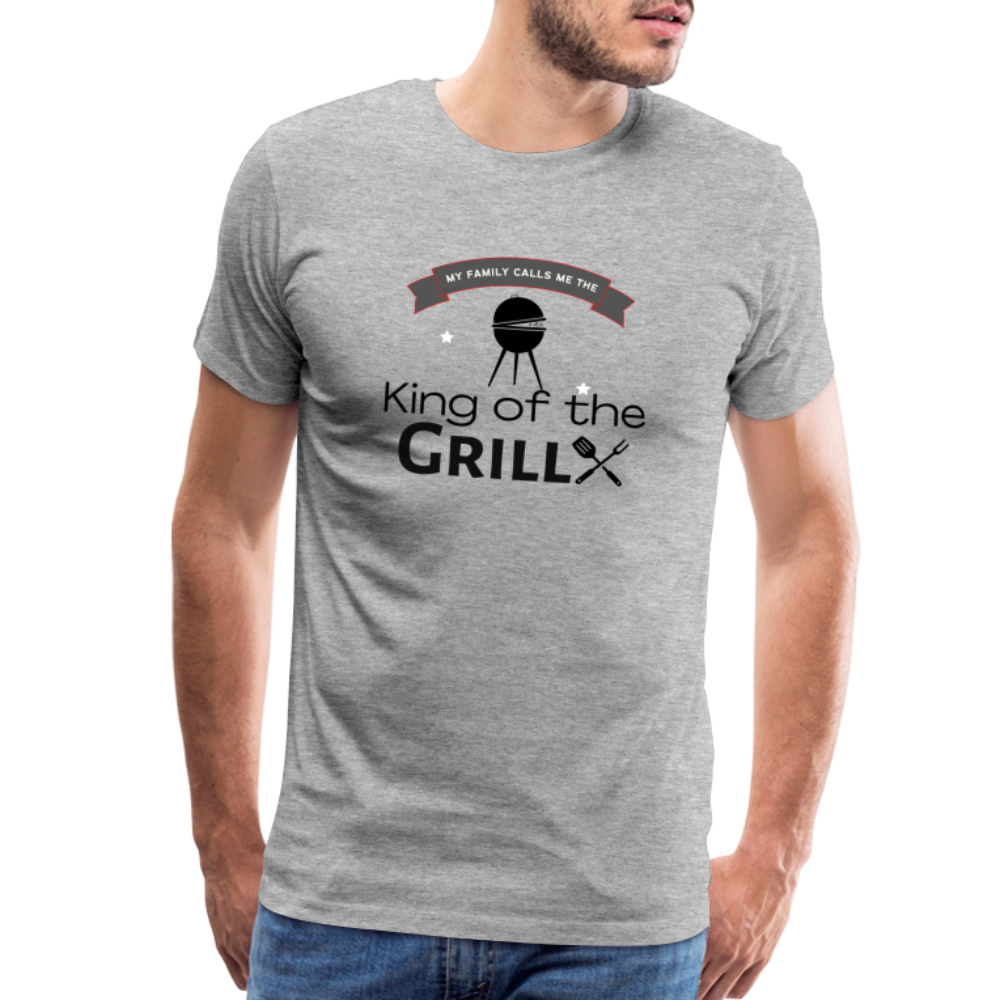 King of The Grill Men's Premium Gift T-Shirt - heather gray