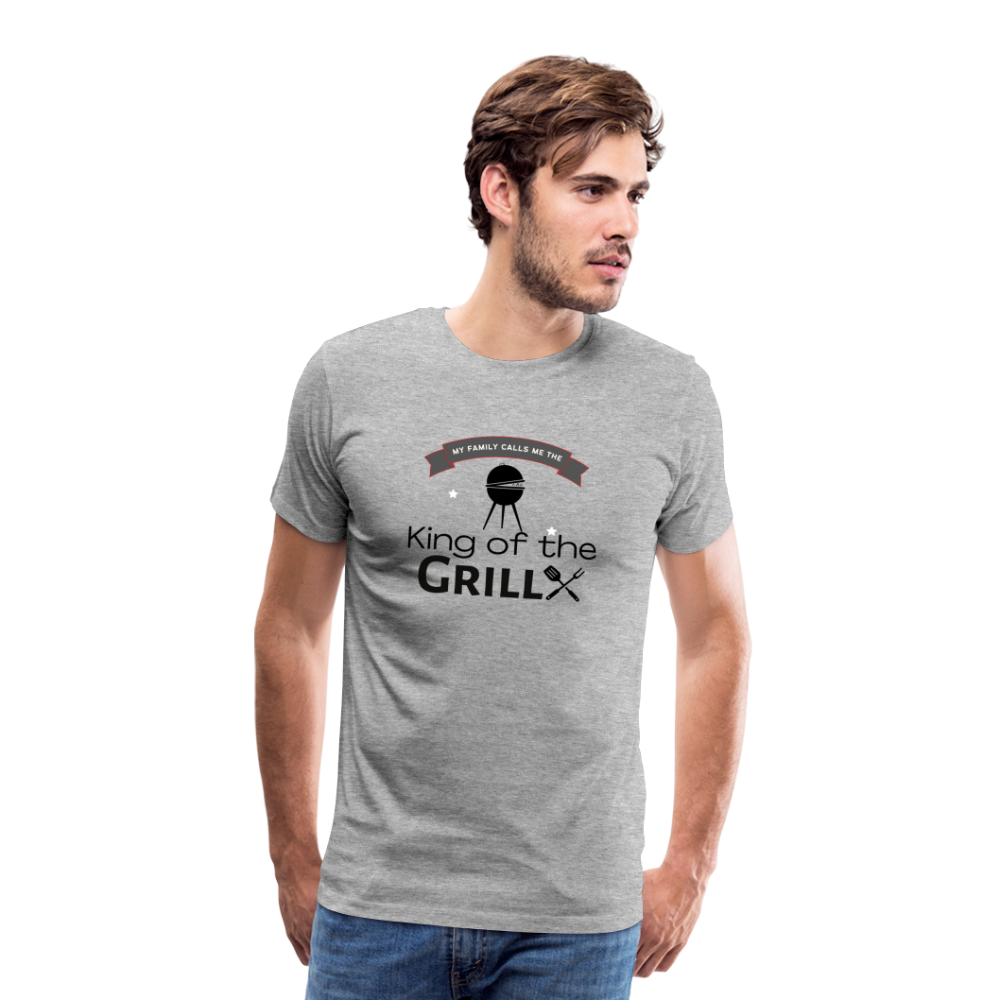 King of The Grill Men's Premium Gift T-Shirt - heather gray