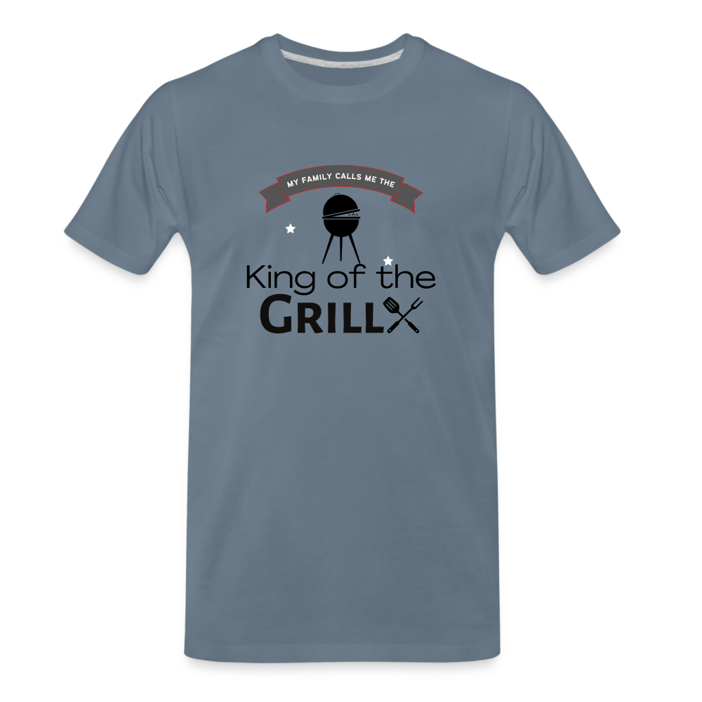 King of The Grill Men's Premium Gift T-Shirt - steel blue