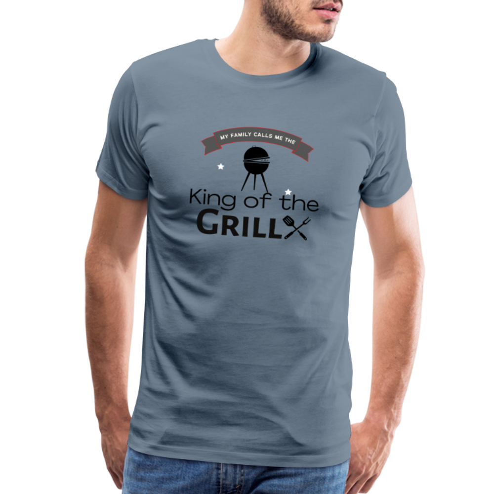 King of The Grill Men's Premium Gift T-Shirt - steel blue