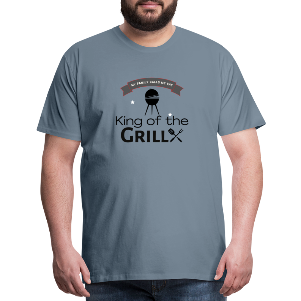 King of The Grill Men's Premium Gift T-Shirt - steel blue