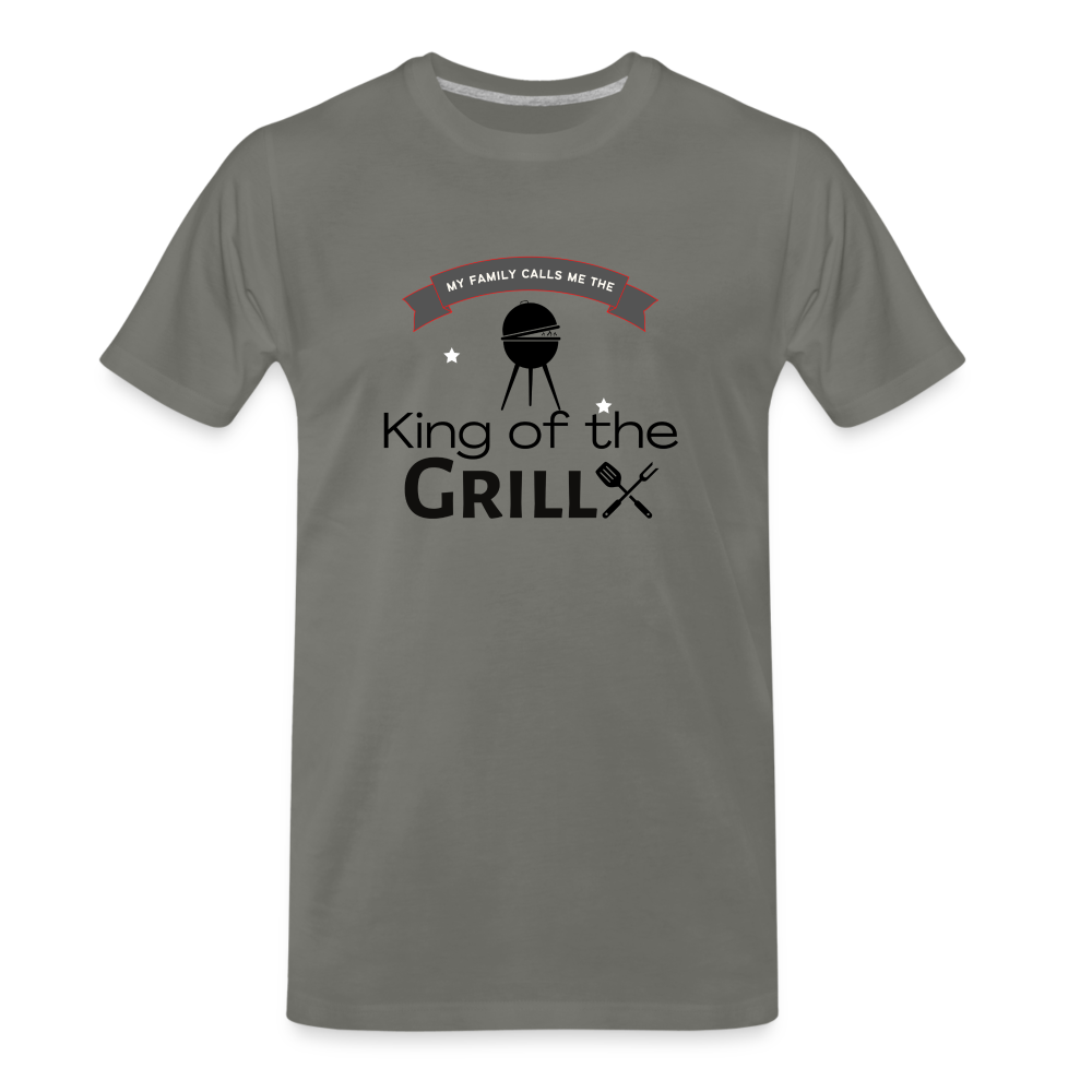 King of The Grill Men's Premium Gift T-Shirt - asphalt gray