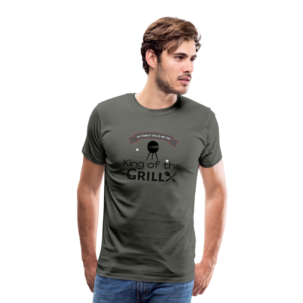 King of The Grill Men's Premium Gift T-Shirt - asphalt gray