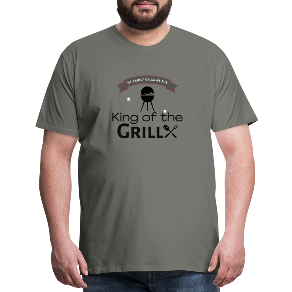 King of The Grill Men's Premium Gift T-Shirt - asphalt gray