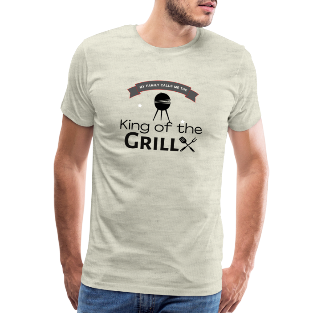 King of The Grill Men's Premium Gift T-Shirt - heather oatmeal