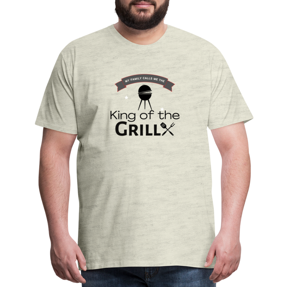 King of The Grill Men's Premium Gift T-Shirt - heather oatmeal