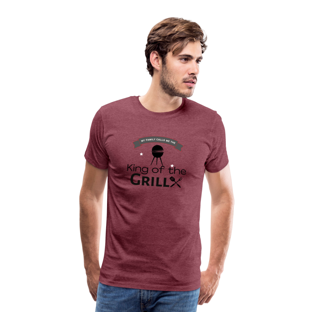 King of The Grill Men's Premium Gift T-Shirt - heather burgundy