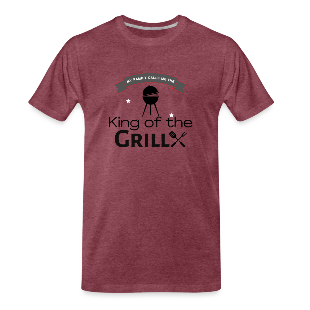 King of The Grill Men's Premium Gift T-Shirt - heather burgundy