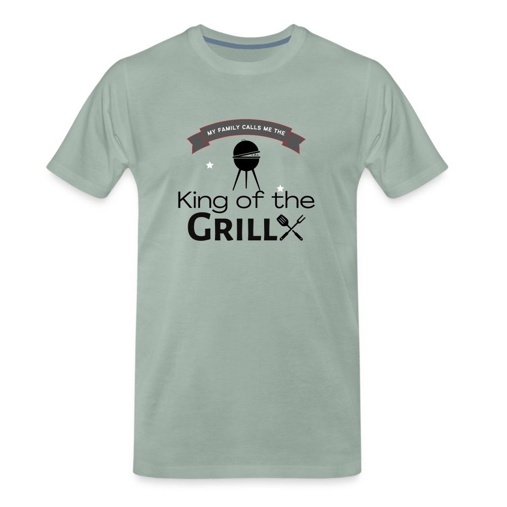 King of The Grill Men's Premium Gift T-Shirt - steel green