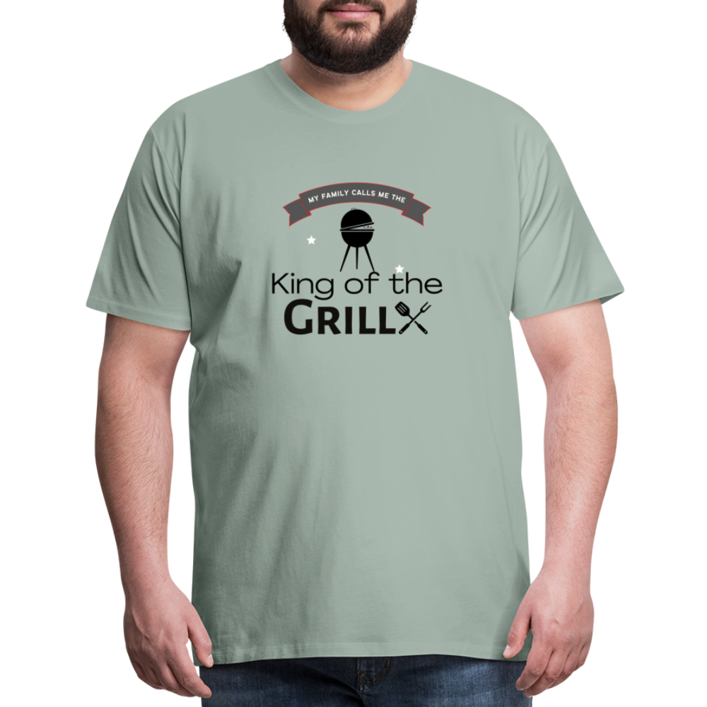 King of The Grill Men's Premium Gift T-Shirt - steel green