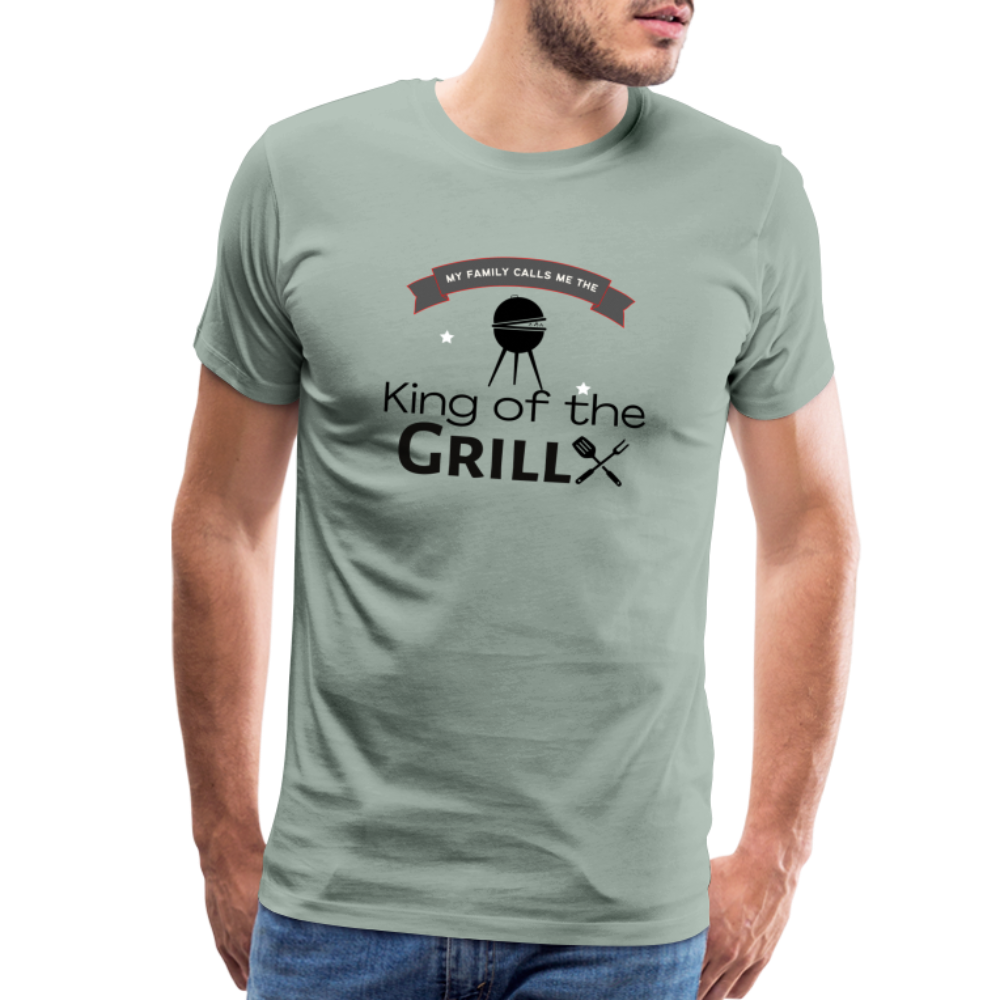 King of The Grill Men's Premium Gift T-Shirt - steel green