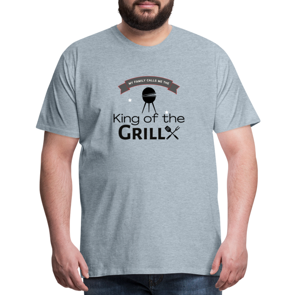 King of The Grill Men's Premium Gift T-Shirt - heather ice blue