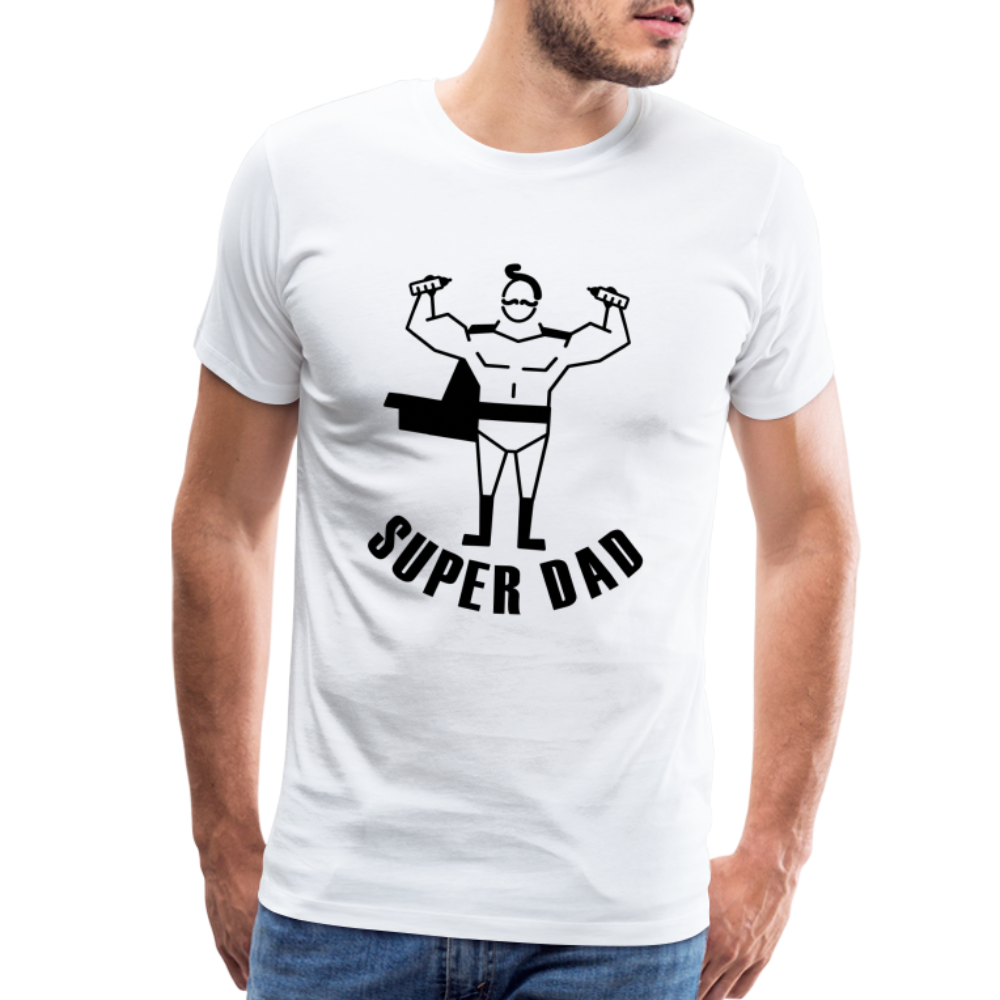 Super Dad Men's Premium Gift Shirt - white