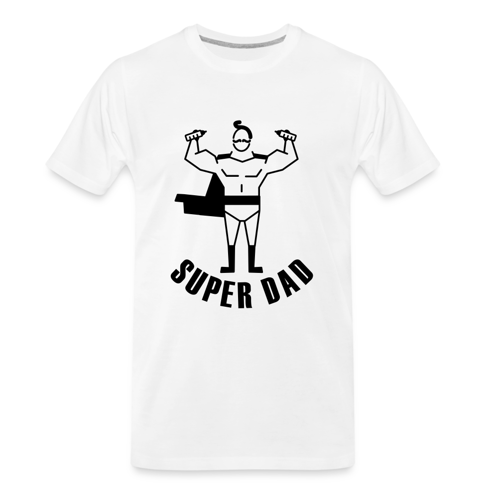 Super Dad Men's Premium Gift Shirt - white, Best Dad of the world premium gift shirt, Birthday T-shirt, First Time Dad, For Father's Day, Birthday Gift, Father's Day gift ideas, father's day gift, cool father's day gifts, gifts for father's Day, Luxury father's day gifts, One of a kind Father's Day Gifts, thoughtful Dad Gifts, 