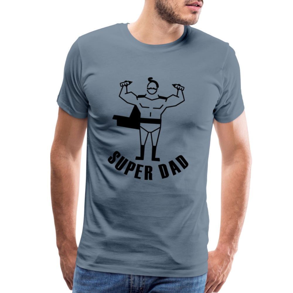 Super Dad Men's Premium Gift Shirt - steel blue