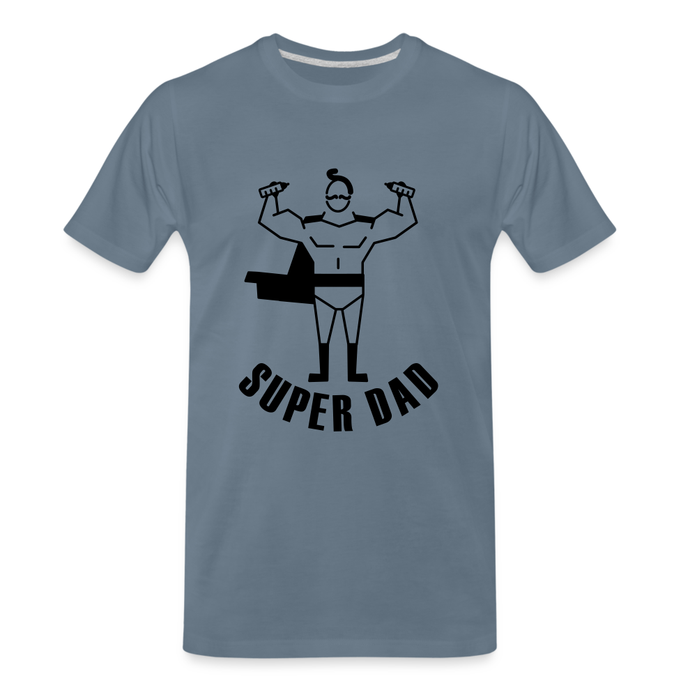 Super Dad Men's Premium Gift Shirt - steel blue