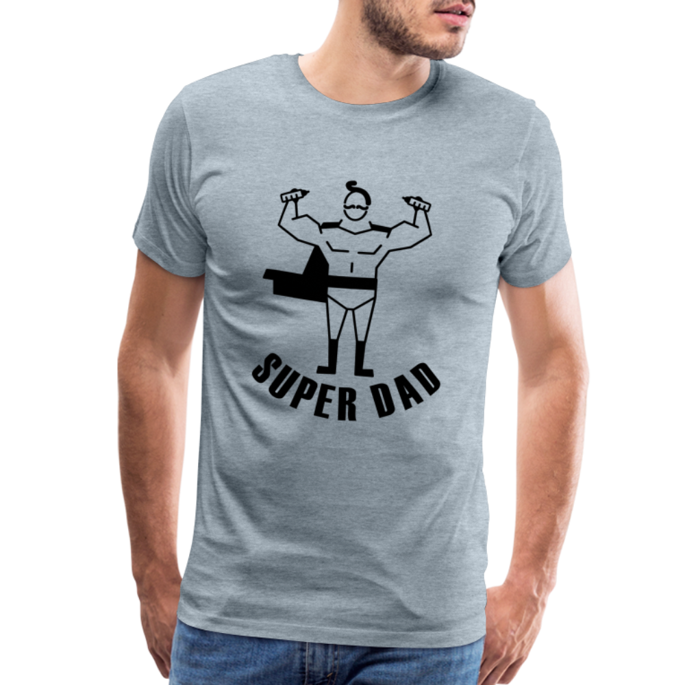 Super Dad Men's Premium Gift Shirt - heather ice blue