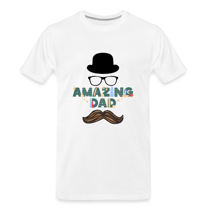 Amazing Dad Mustache Men's Premium  T-Shirt - white, Unique Gift Ideas, Gifts for Dad, Unique Gift Catalog, best gifts for father's day, dad gifts ideas, gifts for dad, top deals on gifts, for dad who has everything gift, best gifts for dad, birthday gifts for dad,  Best gifts in the world, last minute gift for dad, presents for dads, dad's gift ideas for men