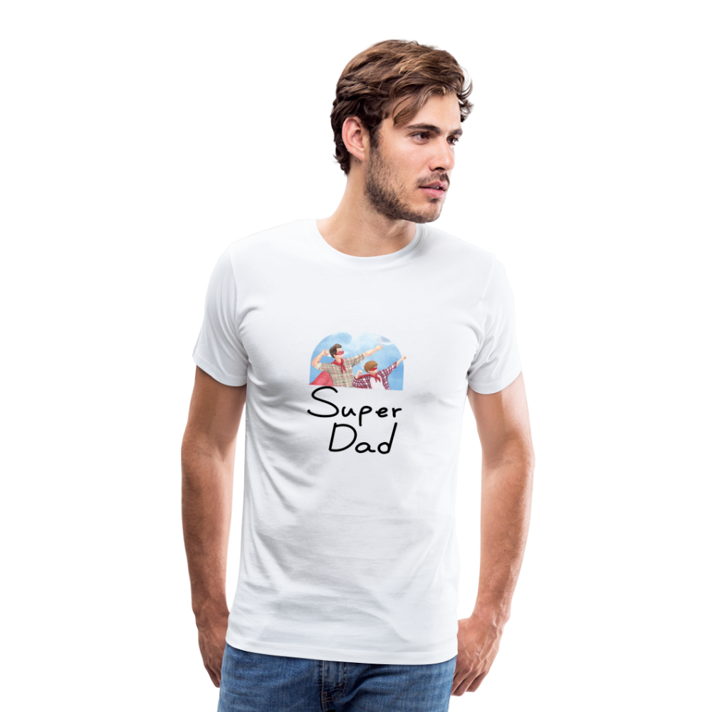 Super Dad Men's Premium Gift T-Shirt - white, Best Dad of the world premium gift shirt, Birthday T-shirt, First Time Dad, For Father's Day, Birthday Gift, Father's Day gift ideas, father's day gift, cool father's day gifts, gifts for father's Day, Luxury father's day gifts, One of a kind Father's Day Gifts, thoughtful Dad Gifts, 