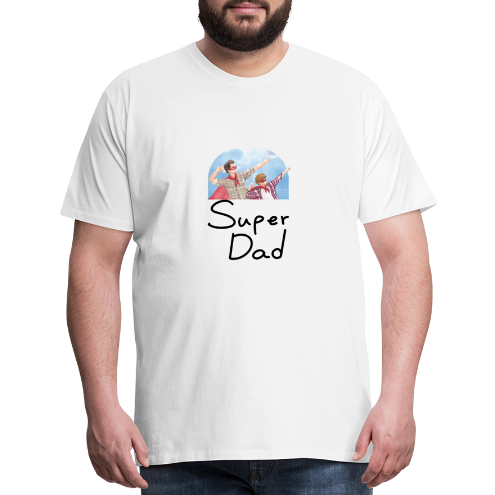 Super Dad Men's Premium Gift T-Shirt - white