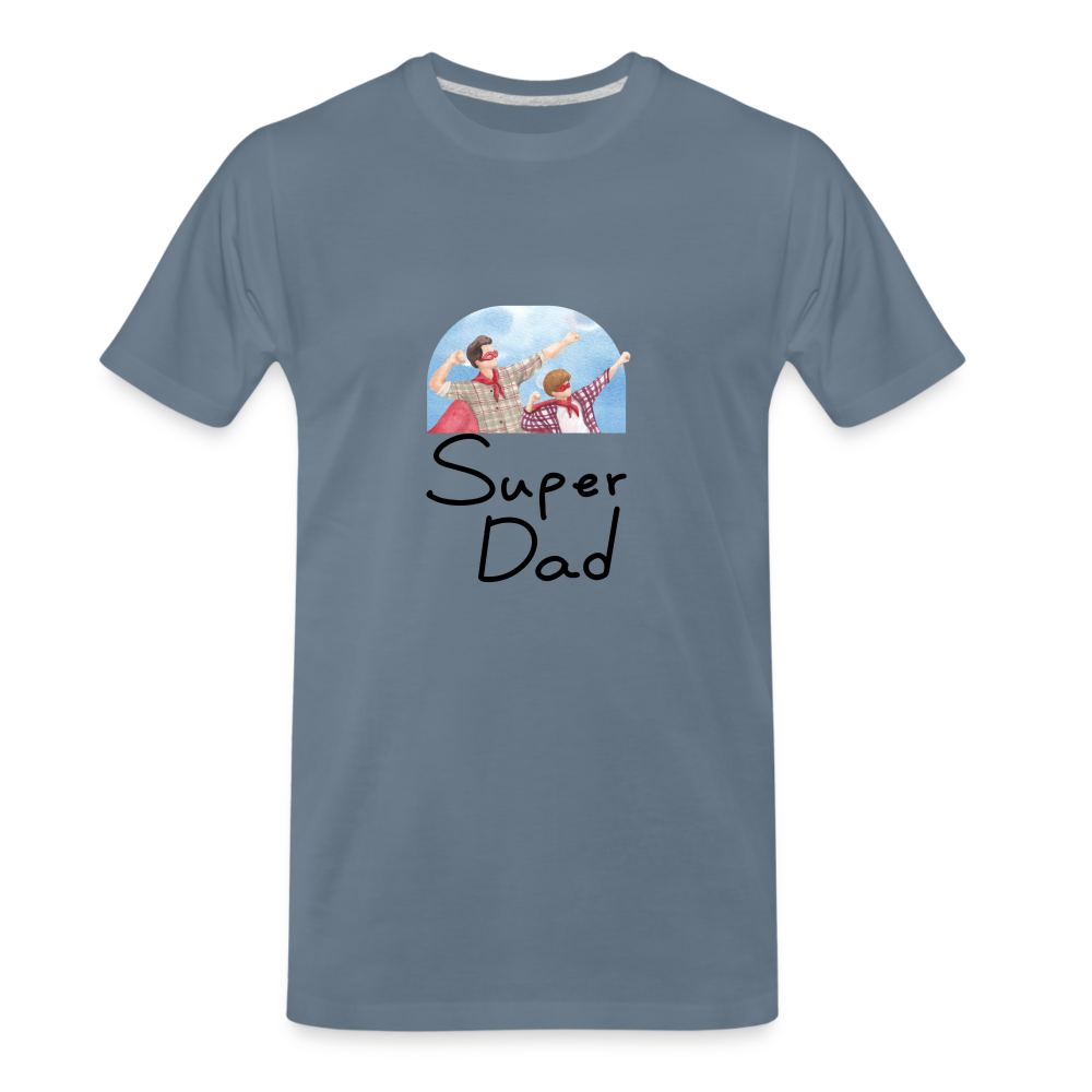 Super Dad Men's Premium Gift T-Shirt - steel blue