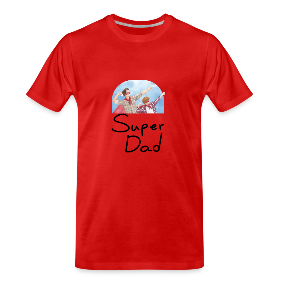 Super Dad Men's Premium Gift T-Shirt - red