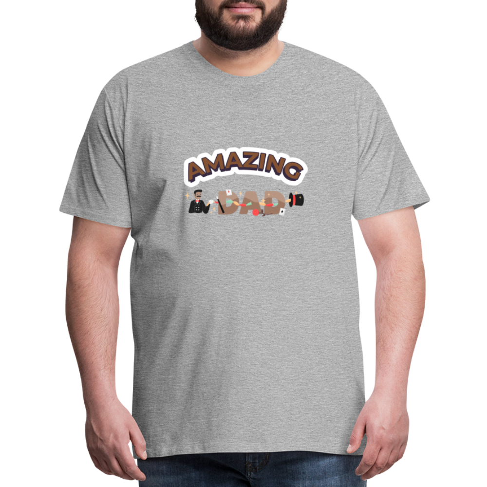 Amazing Dad Men's Premium Gift T-Shirt | Birthday T-shirt | First Time Dad | For Father's Day | Birthday Gift - heather gray
