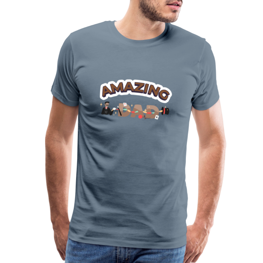 Amazing Dad Men's Premium Gift T-Shirt | Birthday T-shirt | First Time Dad | For Father's Day | Birthday Gift - steel blue