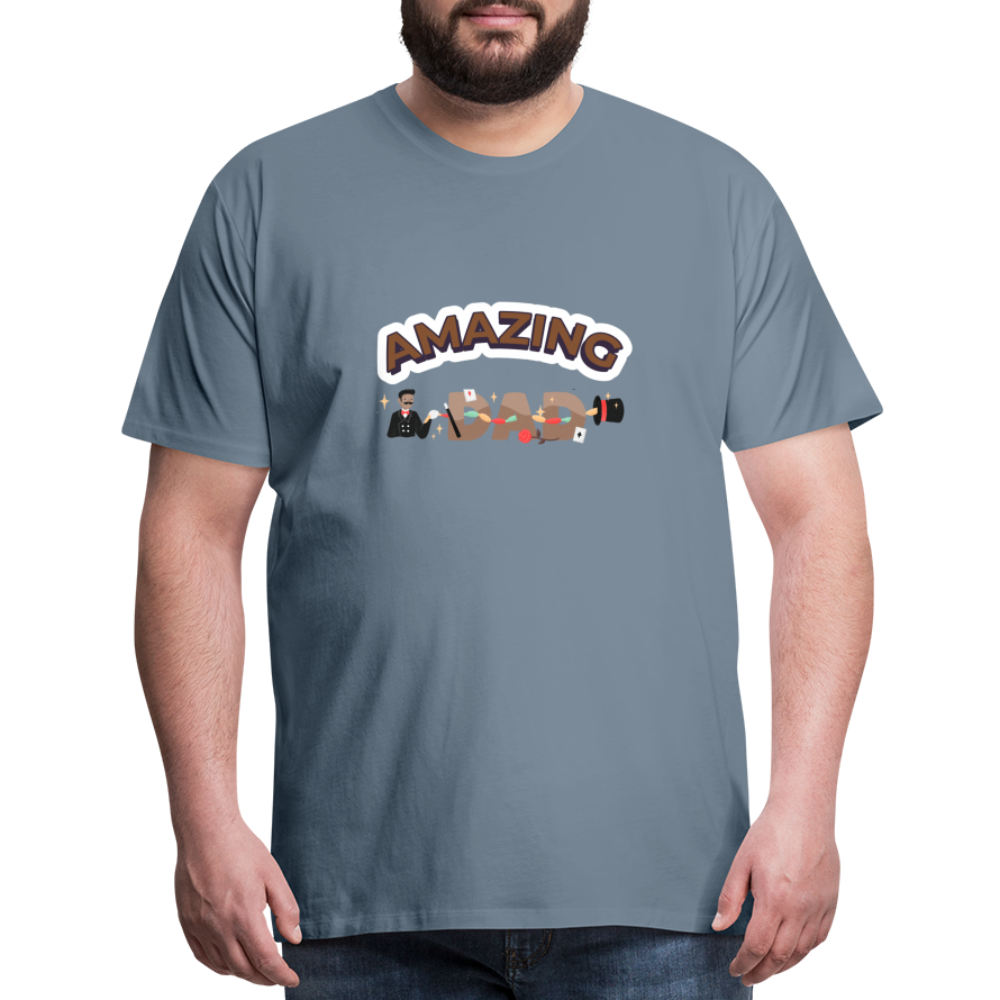 Amazing Dad Men's Premium Gift T-Shirt | Birthday T-shirt | First Time Dad | For Father's Day | Birthday Gift - steel blue