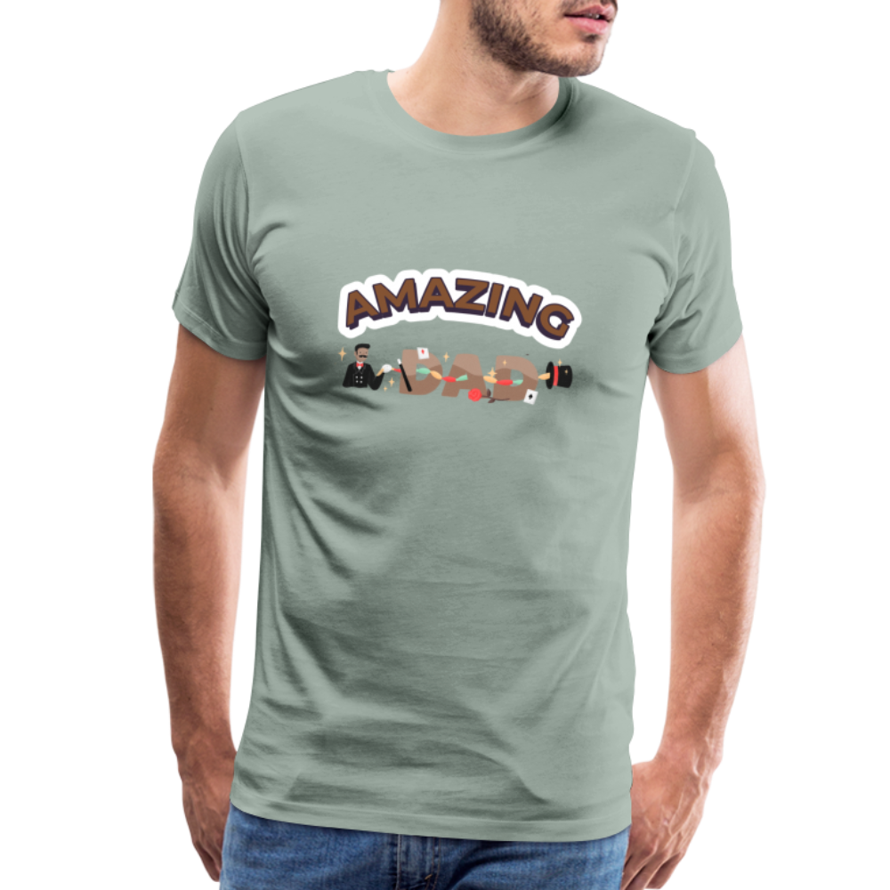 Amazing Dad Men's Premium Gift T-Shirt | Birthday T-shirt | First Time Dad | For Father's Day | Birthday Gift - steel green