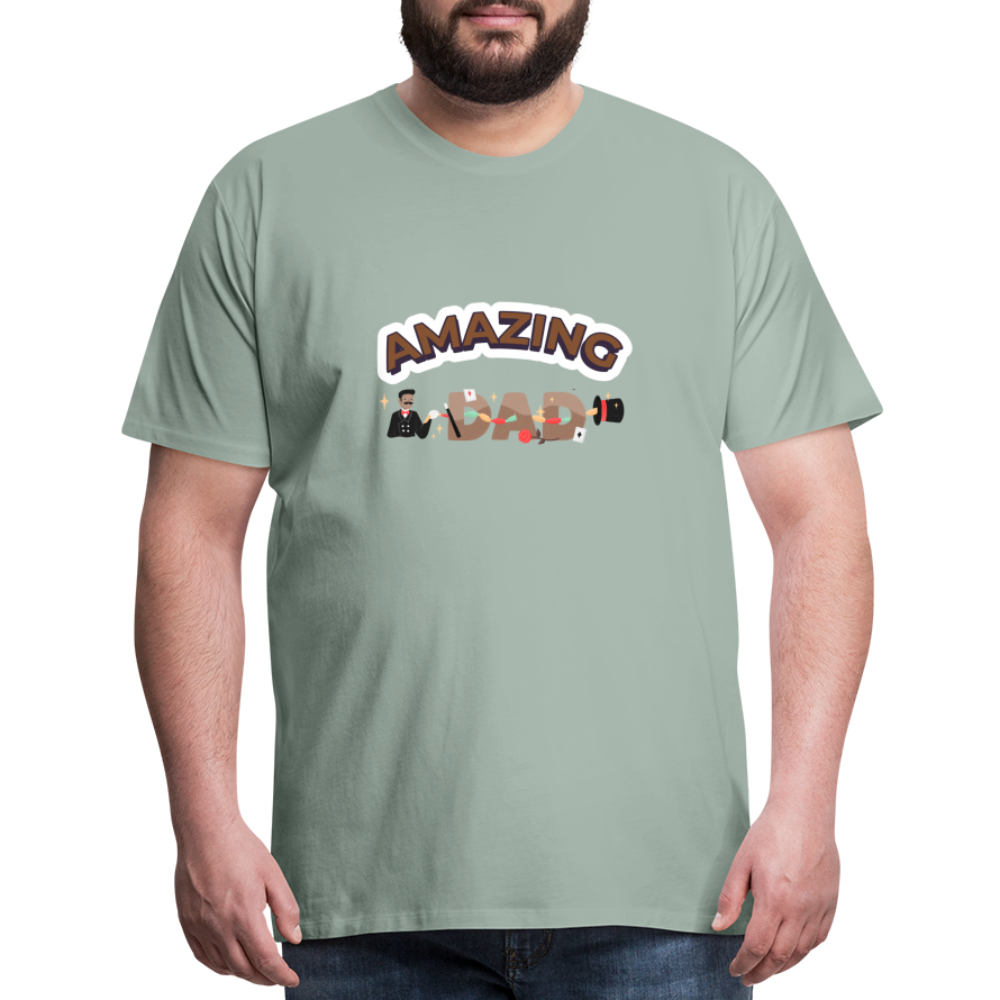 Amazing Dad Men's Premium Gift T-Shirt | Birthday T-shirt | First Time Dad | For Father's Day | Birthday Gift - steel green