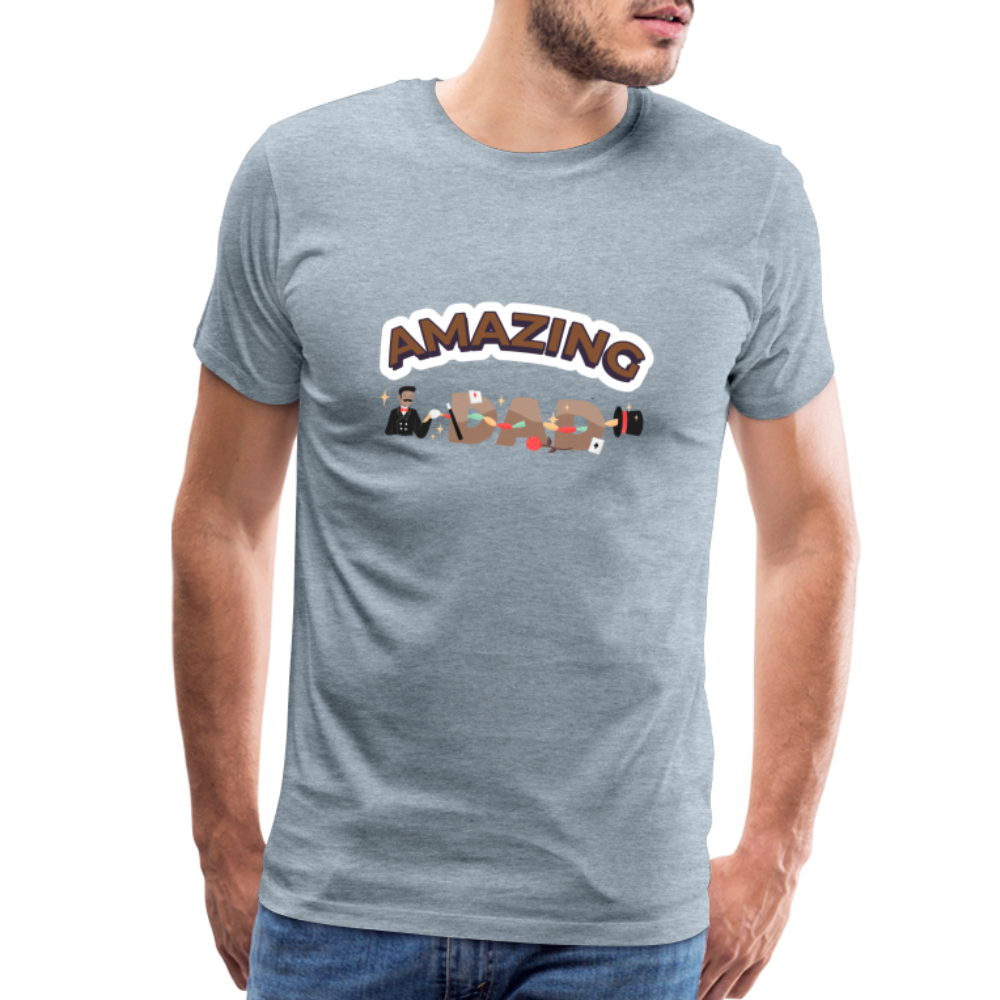 Amazing Dad Men's Premium Gift T-Shirt | Birthday T-shirt | First Time Dad | For Father's Day | Birthday Gift - heather ice blue