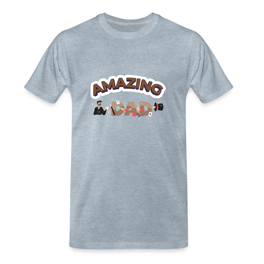 Amazing Dad Men's Premium Gift T-Shirt | Birthday T-shirt | First Time Dad | For Father's Day | Birthday Gift - heather ice blue