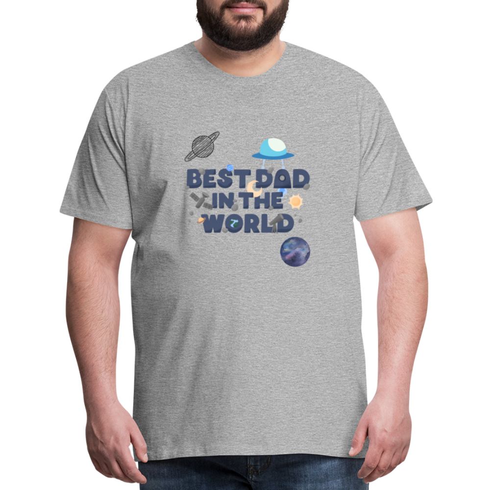 Best Dad of the world premium gift shirt | Birthday T-shirt | First Time Dad | For Father's Day | Birthday Gift - heather gray