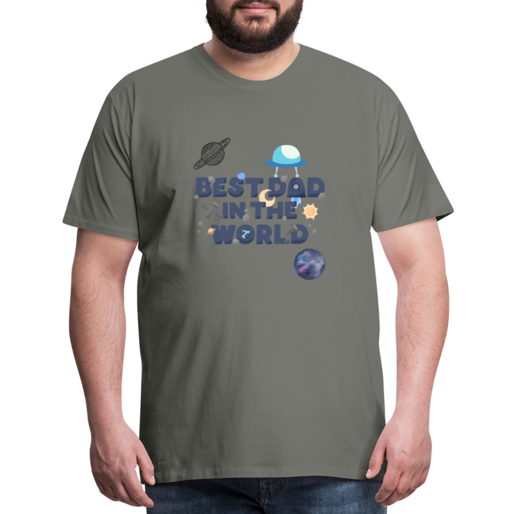 Best Dad of the world premium gift shirt | Birthday T-shirt | First Time Dad | For Father's Day | Birthday Gift - asphalt gray