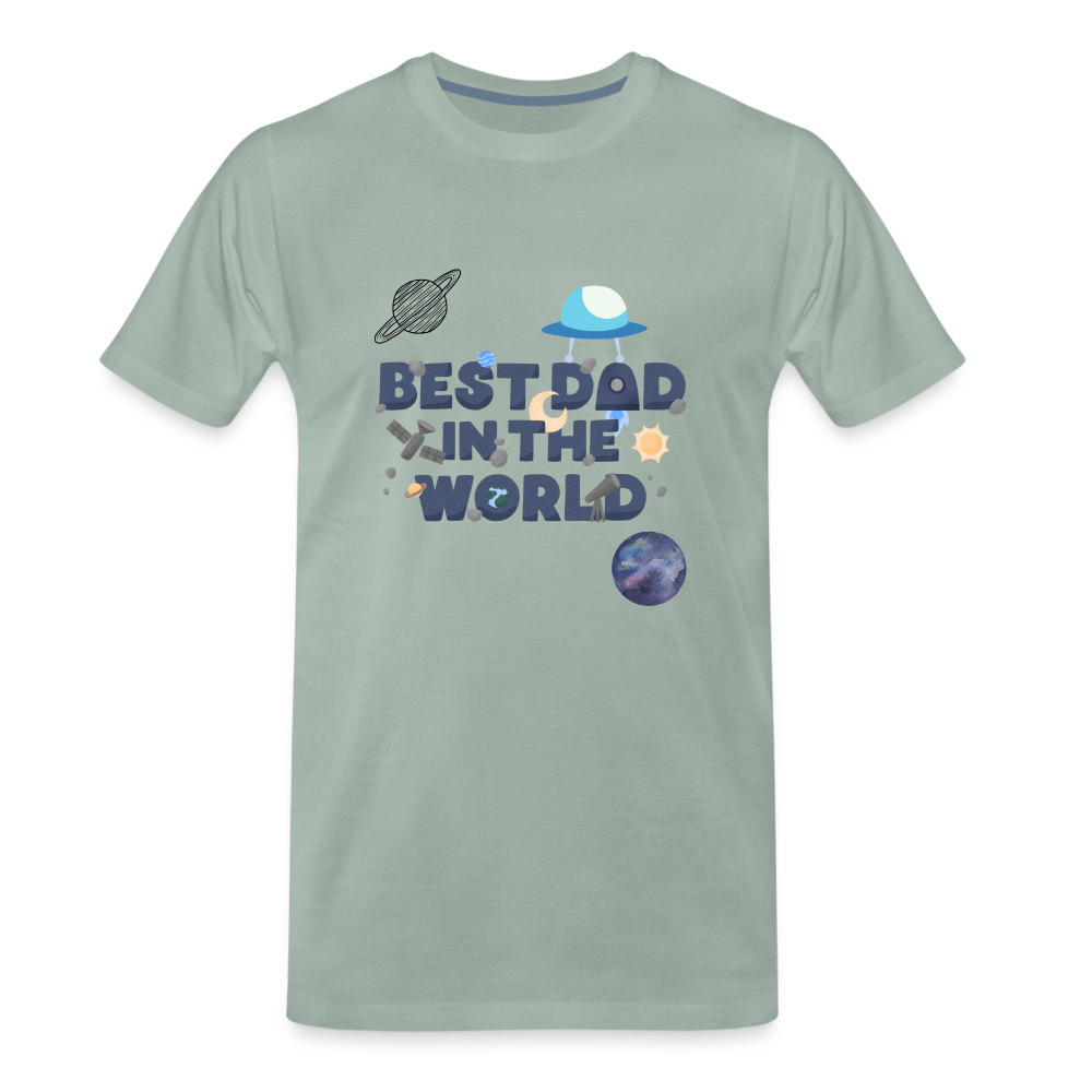 Best Dad of the world premium gift shirt | Birthday T-shirt | First Time Dad | For Father's Day | Birthday Gift - steel green