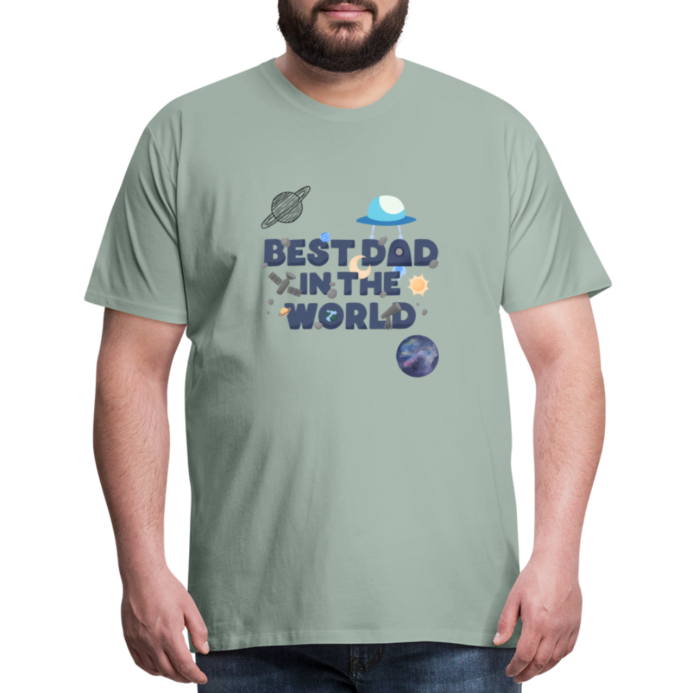 Best Dad of the world premium gift shirt | Birthday T-shirt | First Time Dad | For Father's Day | Birthday Gift - steel green