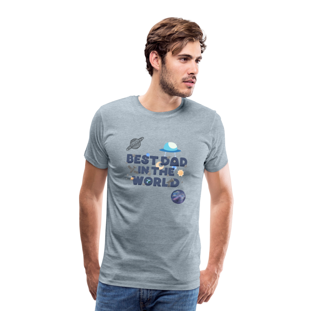 Best Dad of the world premium gift shirt | Birthday T-shirt | First Time Dad | For Father's Day | Birthday Gift - heather ice blue